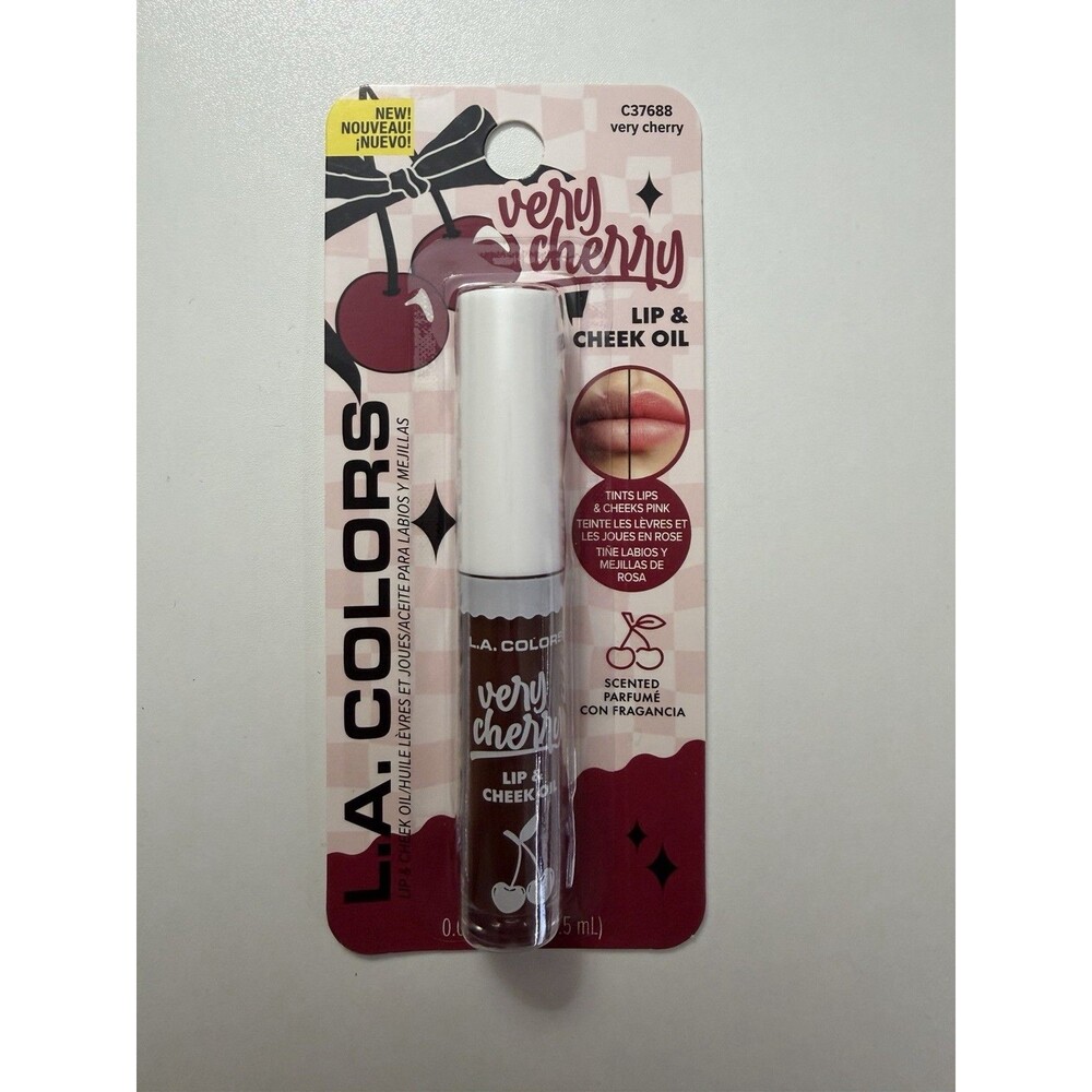 L.A. Colors Very Cherry Lip & Cheek Oil Red 0.085 oz NEW Makeup